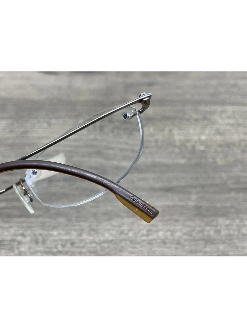 Calvin Klein 635 43 Eyeglasses Frames Silver Rimless Rim 48[]19-140 Frames Only